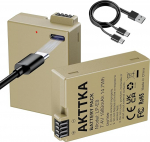 LP-E8 aku 2-pakk (1980mAh) koos 2-in-1 USB-C laadimiskaabliga - &uuml;hildub Canon EOS Rebel T2i/T3i/T4i/T5i, Kiss X4/X5/X6i/X7i, EOS 550D/600D/650D/700D mudelitega.