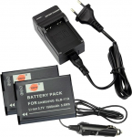 DSTE SLB-11A asendusaku + reisilaadija, mis &uuml;hildub Samsung WB600, WB650, WB700, WB1000, WB2000, HZ30W, HZ35W, HZ50W, ST1000, ST5000, ST5500, TL240, TL320, TL320, TL320, TL33, 2 tk 550,TL5500 cm.