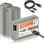 EN-EL15 USB-C 2450mAh asendusaku Nikon D850 D810 D810a D800e D800 D780 D750 D610 D600 D500 D7000 D7100 D7200 D7500 Z8 Z8 Z8 Z7II Z7 Z6II Z6 EN-EL15 EL15a EL15b EL15c 2 aku pakendis