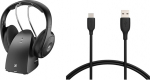 Sennheiser RS 120-W juhtmevabad k&otilde;rvaklapid kristallselge TV-heli jaoks & Amazon Basics kiirlaadimiskaabel, USB-C kuni USB-A-2.0, 480 Mbps