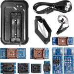 Universaalne USB programmeerija, T48 Mini Pro programmeerija 10 adapteriga, SOP8 kuni DIP8, SPI/Nor/NAND Flash/EMMC/IC Tester eprom programmeerija ICSP portiga