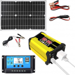 Solarenergie-System-Set - Tragbares 12-V-Solarpanel Mit 300-W-Stromrichter-Steuereinheit, USB-Anschl&uuml;ssen, Display, Komplettes Set Zur Versorgung Mit Erneuerbarem Strom F&uuml;r Den Einsatz Im Wohnmobil Im