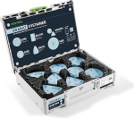 Festool abrasiivs&uuml;steem Systainer&sup3; SYS-STF D90/V93 GR-Set granaatliivapaberi komplekt RO 90 DX v&auml;rvidele puidust plastist StickFix s&uuml;steemi Systainer Organisatsioon