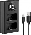 K&F CONCEPT EN-EL25 Dual Slot LED laadimisseade, Micro USB ja Typ-C Anschluss, kompatibel mit Nikon Z30, Z50, ZFC, Z50 II