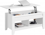 Yaheetech kohvilaud reguleeritava k&otilde;rgusega kohvilaud elutoa laud koos hoiukambriga puidust diivanilaud k&uuml;ljelaud elutoa jaoks valge