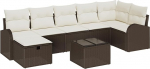 Rantry 8-teiliges Garten-Sofa-Set mit Kissen Braun Poly-Rattan Gartenlounge Model3359107