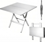 Kokkupandav telkimislaud Roostevabast terasest v&auml;ljas piknikulaud Kaasaskantav kokkupandav k&uuml;ljelaud aeda, grillimiseks, kontorisse, siseruumidesse/v&auml;ljakule - ideaalne pidude ja kogunemiste jaoks.