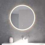 Loevschall Atlas High-Quality Bathroom Mirror with Lighting, Round Mirror 60 cm, Luxurious and Frameless Design, Smart Mirror with Touch, LED Front and Backlight, Brightness Dimmable