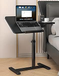 kiss me C-kujuline k&uuml;lglaud Reguleeritav 360&deg; p&ouml;&ouml;ratav k&uuml;lglaud TV-taldrik Slim Side Table Laptop Desk for Living Room Bedroom Balcony Patio Black