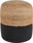 Indoor Pouf Two-Tone Black / Sand Beige EPS Filling Round Diameter 46 cm Boho Dalama