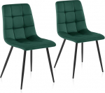 Sweetcrispy s&ouml;&ouml;gitoa tool, k&ouml;&ouml;gitool metallist jalgadega, sametist s&ouml;&ouml;gilaudade tool ilma k&auml;etoeta, kaasaegsed toolid s&ouml;&ouml;gituba, 2 tooli, tumeroheline komplekt