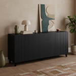 Bellamio Tana sahtlilaud must - Sideboard 185 cm pikkune soonik - TV kapp 4 ukse ja 8 kambriga - madal laud seisev elutuppa / s&ouml;&ouml;gituppa / magamistuppa - TV kapp matt MDF-iga