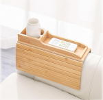 Kokkupandav bambusest diivan Diivan Cup Holder Arm Table Tray