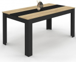 IDMarket - Gruusia ristk&uuml;likukujuline s&ouml;&ouml;gilaud 8-le inimesele, must ja p&ouml;&ouml;gi imitatsioon 160 x 90 cm