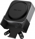 Spigen LD205 Mac Mini M4 / M4 Pro kiibile 2024 m&otilde;eldud statiiv, mis on m&otilde;eldud laua alla kinnitamiseks seinakinnitusele kahepoolse kleeplindi ja kruvidega - must