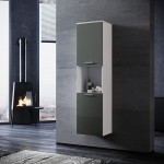 SONNI Vannitoakapp K&otilde;rge vannitoam&ouml;&ouml;bel kitsas k&otilde;rgl&auml;ikega hall 30 cm lai rippuv vannitoam&ouml;&ouml;bel