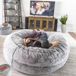 WFJOPR Sitzsack-Sessel f&uuml;r Erwachsene und Kinder, &Uuml;bergr&ouml;&szlig;e, riesiger Sitzsack, Stuhlbezug ohne F&uuml;llstoff, rund, flauschig, bequem, gro&szlig;e Sitzsack, St&uuml;hle f&uuml;r Schlafzimmer, Lounge, gro&szlig;es Sofa,