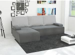 Nurgadiivan Mini L-kujuline Hall/Ash - 202 x 79 x 140 cm - Diivanvoodi voodikasti ja magamisfunktsiooniga - nurgadiivan hoiuruumiga - Vasakpoolne - Kangas Microphase 27/14