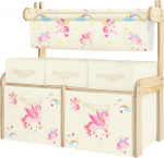 alldomess laste riiul, m&auml;nguasjade riiul, raamaturiiul lastele 5 hoiukastiga, 1 rippkapp, 3 tasandit, puidust lastekapp lastetuppa, m&auml;ngutuppa, klassiruumi, &uuml;kssarviku jaoks