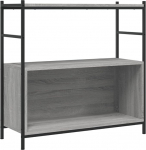 vidaXL raamaturiiul, reguleeritavate jalgadega seisev riiul, hoiuriiul elutuppa, hoiuriiul, kontoririiul, t&ouml;&ouml;stuslik stiil, hall Sonoma puitmaterjal, raud