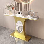 Moderner Goldener Konsolentisch, Langer Eingangstisch f&uuml;r Wohnzimmer und Flur, dekorativer Sofatisch f&uuml;r Ordnung und Stil, 150 cm/59 Zoll Eingangsm&ouml;bel