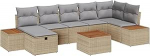 Modulares Gartensofa-Set Beige Poly-Rattan, ideal f&uuml;r Terrasse und Garten - UV-best&auml;ndig, leicht und modular Model3359647