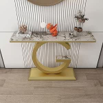 Generisch Flur-Eingangstisch mit Metallrahmen, Konsolentische f&uuml;r den Eingangsbereich, 4 Schreibtischfarben zur Auswahl (Schwarz 1.120 cm)