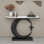 Moderner Flur-Konsolentisch, schmaler Sofatisch aus Kunstmarmor f&uuml;r Wohnzimmer und Schlafzimmer, schlankes Design f&uuml;r hinter der Couch