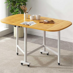 Ausziehbarer Esstisch mit Rollen und St&auml;nder Platzsparender Inseltisch f&uuml;r Snack und Wohnzimmer Seite Holz 120 x 70 cm