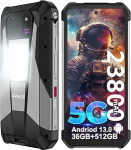 Unihertz Tank 3 Pro v&auml;litingimustes kasutatav mobiiltelefon ilma lepinguta, Android 14 v&auml;litingimustes kasutatav nutitelefon koos projektoriga, 36GB RAM + 512GB ROM, 6,79-tolline veekindel Dual SIM 5G vastupidav nutitelefon, 2TB laiendatav/OTG/GPS