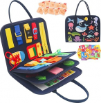 Withosent Busy Board for Toddlers 4-Layer Activity Board Montessori Toy Baby from 3 4 Years Girl Boy Learning Basic Skills.