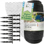 TTL Garden 10 x 10 m tiigiv&otilde;rk, linnukaitsev&otilde;rk, must, 30 g/m&sup2; - 12 x 12 mm, tihe v&otilde;rk, tugev HDPE tiigiv&otilde;rk, viljapuude v&otilde;rk, aiav&otilde;rk, linnut&otilde;rjev&otilde;rk, rebenemiskindel, veniv, vastupidav, vastupidav.