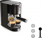 Krups Virtuoso+ XP444G espressofiltrimasin, 15 baari pumba r&otilde;hk, 3 Crema filtrit, roostevabast terasest aurupihusti, intuitiivne juhtpaneel, p&ouml;&ouml;rlev juhtimine, sisaldab doseerimislusikat ja tamperit, musta v&auml;rvi