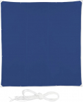 Relaxdays Square Sun Sail, 4 x 4 m, Water-Repellent, UV-Resistant, with Tension Ropes, Patio, Balcony, Dark Blue
