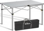 Join Nature Camping Table Foldable up to 100 kg with Carry Bag Aluminium Folding Table for 6 People - Roll Up Camping Table 118 x 70 cm Oversize Rolling Table for Camping, Outdoor, Garden, Balcony