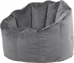 Icon Sirena Bean Bag Chair for Adults, Dark Grey, Fluffy Velvet Fabric, Giant Velvet Bean Bag with Filling, Bean Bag Chair, Comfortable Armchair for Living Room, Lounge, Bedroom, Office