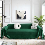 MEETSKY Couch Cover Sofa Covers, Washable Sofa Slipcovers, Sofa Slipcovers, Sofa Throw, Couch for Deck Chair, Couch Blanket, L Shape Couch Cover (Large, 71"x102", Dark Green)