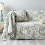 GLORY SEASON Diivanikate Luksuslik Jacquard Stiilne tikandiga Ruffle Vintage diivan Slipcover Diivanikatte m&ouml;&ouml;bli kaitsja 2-3 padjadele Diivan viskab oliivroheline 71x133 tollile