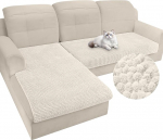 Arfntevss Sectional Diivan Cover Plush Chenille L kuju Diivan Cover 2 tk Paks paks pehme mittelibisev kohev kohev koer pestav m&ouml;&ouml;bli kaitsja (suur, kreemvalge)