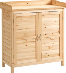 Outsunny aiat&ouml;&ouml;riistakapp topeltukse ja sisemise riiuliga, eelp&otilde;letatud, 83 x 40 x 92 cm, naturaalne