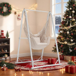 YITAHOME raamiga rippuv tool, maksimaalne koormus 150 kg, tugev terasraam, rippuv kiikumine koos padjaga, rippuv tool 2 konksuga terrassile, r&otilde;dule ja aeda