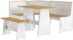 3-osaline nurgapinkide komplekt s&ouml;&ouml;gitoa k&ouml;&ouml;gikomplekti Pure Honey Brown White Solid Pine Wood