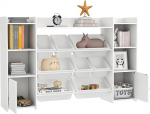 AIYAPLAY laste riiul 8 hoiukastiga, raamaturiiul lastele, m&auml;nguasjade organiseerija, lastetoa riiul 4 avatud sektsiooniga, 2 kapiosa lastetoas, lastetuba 140 x 30 x 90 cm