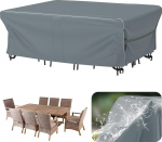 Velway aiam&ouml;&ouml;bli kate, veekindel, 250 x 210 x 71 cm, tuulekindel kaitsekate helkurribadega, 600D Oxfordi m&ouml;&ouml;blikomplektide kate, tolmukindlad katted aialaudadele, istumiskomplektid, Hall