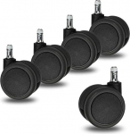 Sedus Stoll toolirattad asendusrattad kontoritoolile, topeltrattad p&ouml;&ouml;rlevale toolile - Saksa br&auml;ndi tootja (k&otilde;va p&otilde;randarattad, komplekt 5, must)