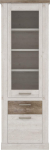 FORTE DURO vitriinkapp 1 ukse, 1 klaasukse ja 1 sahtliga, komposiitpuit, Pnie White/Antik tamm, 71,2 x 212 x 41,3 cm.