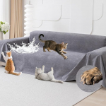 Loiion Grey Diivan Cover, Scratch Protection Sofa Cat, Couch Cat Protection, Diivan Throws, Loveseat Cover, Diivan Cover, Waterproof Pet Hair, Non-Slip for Pets, Children, Dogs, Cats, Scratches, 340 x 180