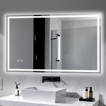 Clevich Vannitoa peegel koos valgustusega, 100 x 60 cm, LED-peegel 3 valgusv&auml;rviga ja timmitav, puutetundlik ja uduvastane, karastatud klaas, vannitoa peegel koos valgusega.