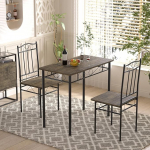 SETSAIL s&ouml;&ouml;gitoakomplekt s&ouml;&ouml;gilaua ja 2 s&ouml;&ouml;gitooliga, k&ouml;&ouml;gilaud k&ouml;&ouml;gi, elutoa, s&ouml;&ouml;gitoa jaoks, tumepruun ja must, 90 cm laud + 2 tooliga