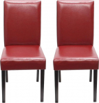 Mendler Littau 2 s&ouml;&ouml;gitooli / k&ouml;&ouml;gitoolid / nahk / punane / tumedad jalad